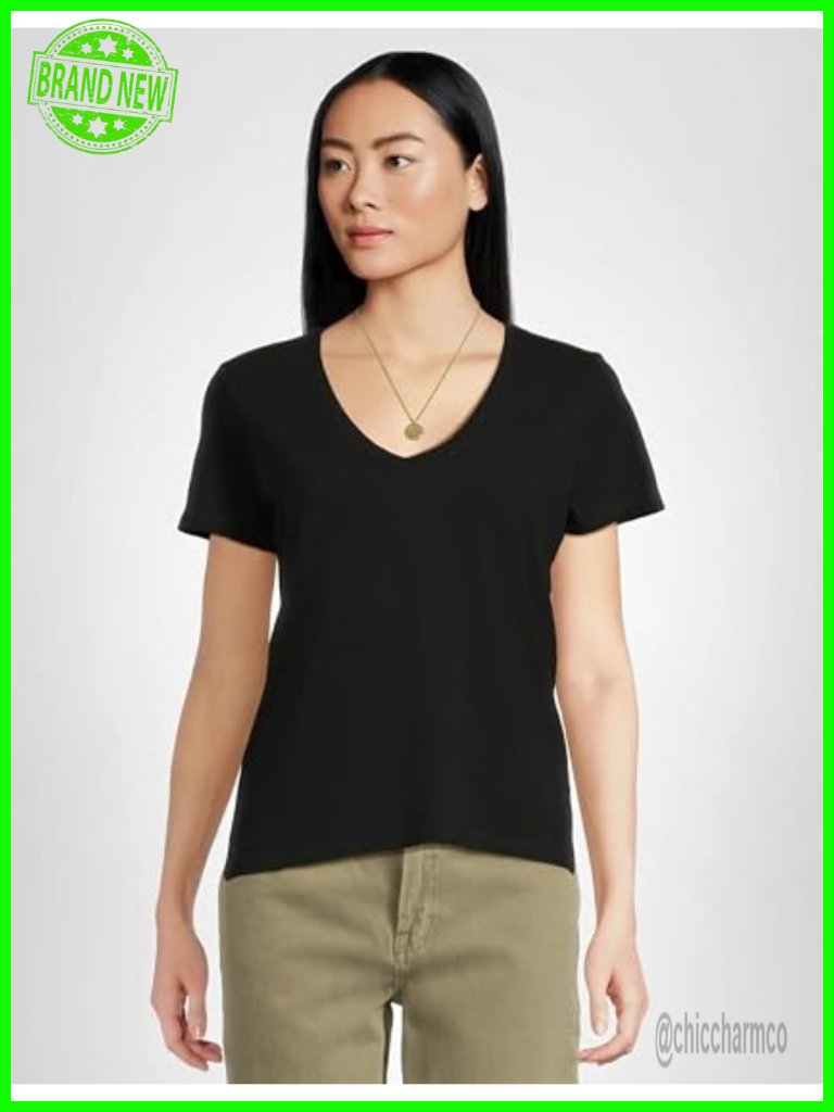V-Neck Short Sleeve Tee 100% Cotton Regular Fit
